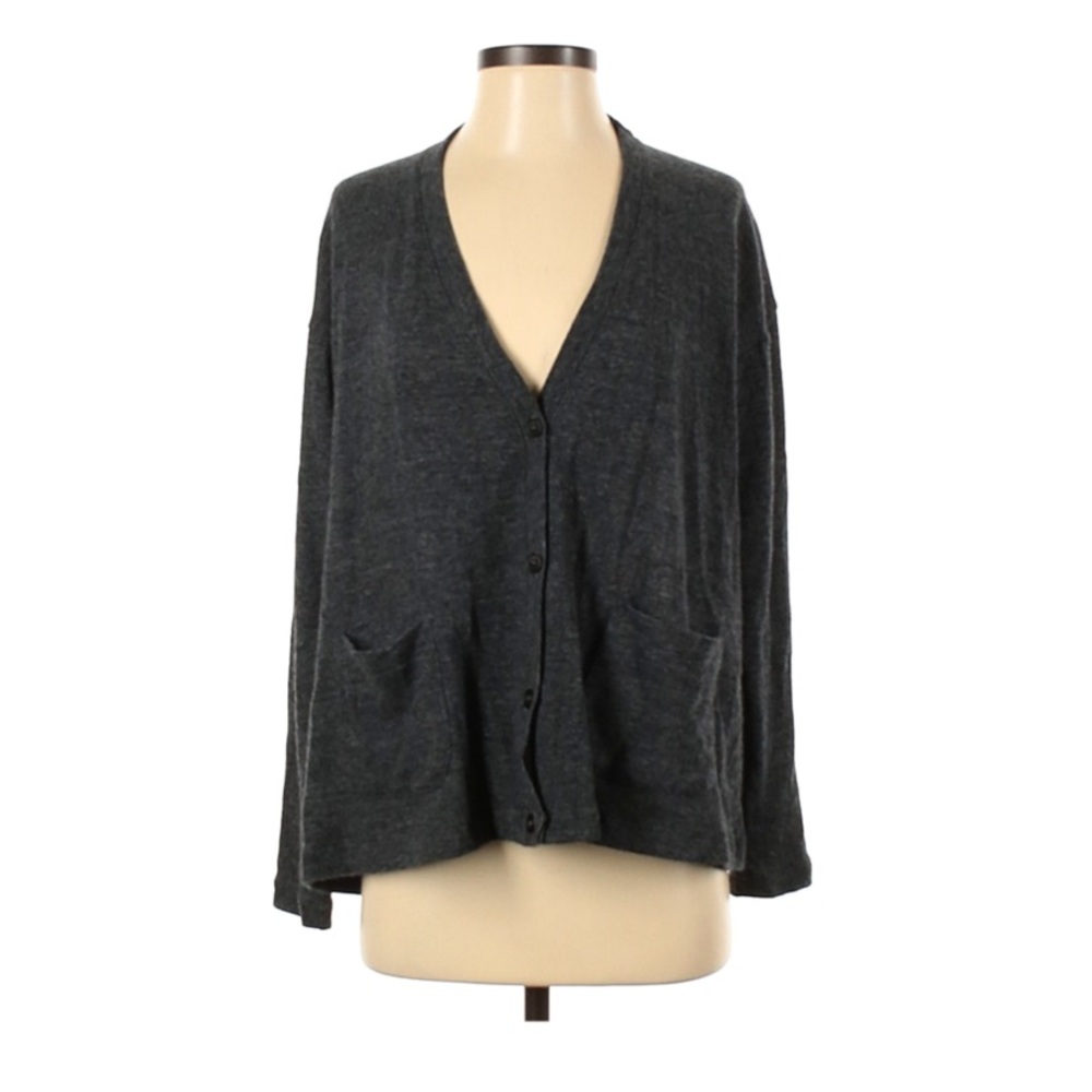 Women's Charcoal Gray Wool Cardigan